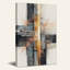 Tableau géométrique abstrait sur toile gris et orange-570985735
