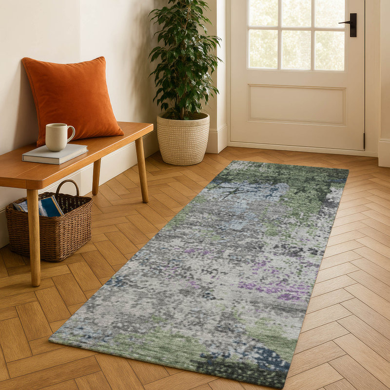 Premium Machine Washable Mayfield AMF1911 Abstract Rug, Runner 2'3" x 7'6"