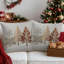 Housses de coussin flocon de neige - beige - 18 x 18 pouces, velours doux, pin rustique d'hiver et bouleau