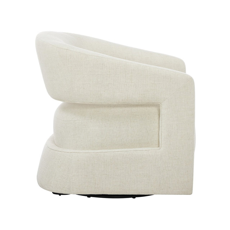 Universal Upholstery Upholstered Swivel Chair, Cream Polyester Blend/Linen/Rayon / Viscose