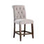 Mobilier de salle à manger de style rustique avec 2 chaises à hauteur de comptoir et pieds en chêne rustique recouvert de tissu de chenille