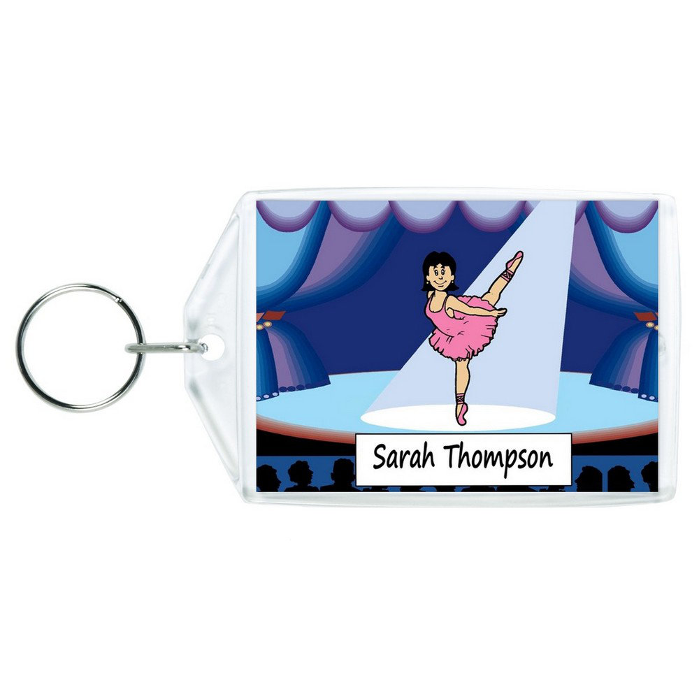 Printed Perfection Personalized Ballet Dancer, Female Acrylic Key Chain ...
