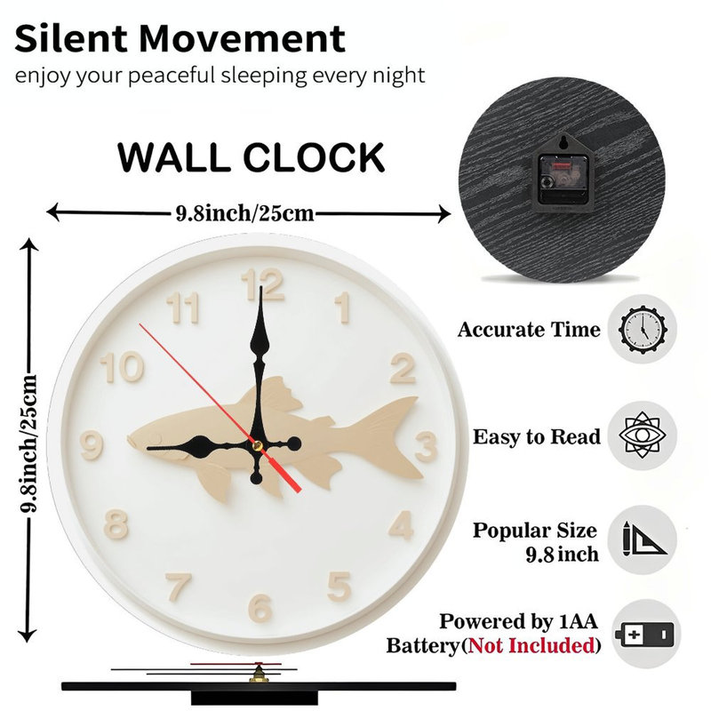 Horloge murale poisson