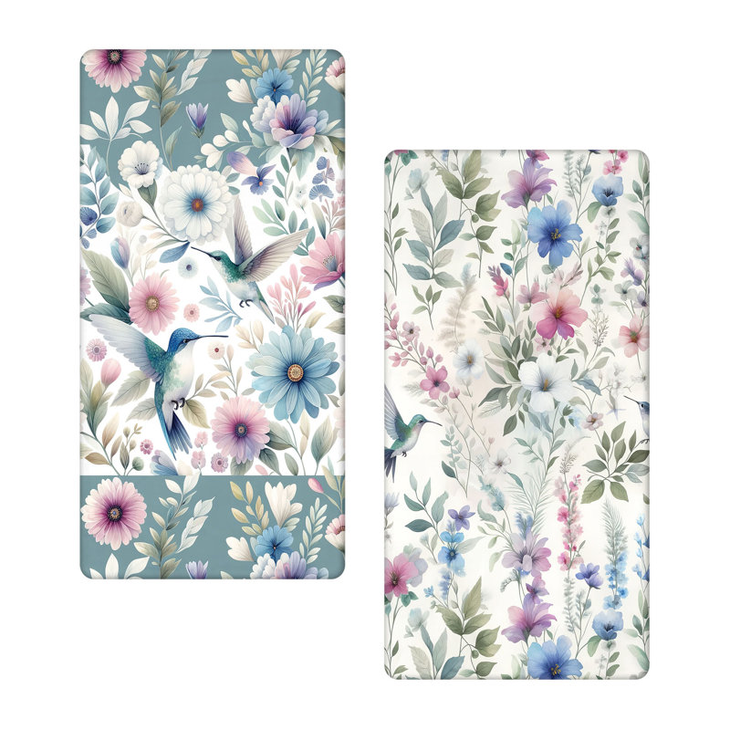 Microfiber Birds And Nature Fitted Sheet, Queen Fitted Sheet