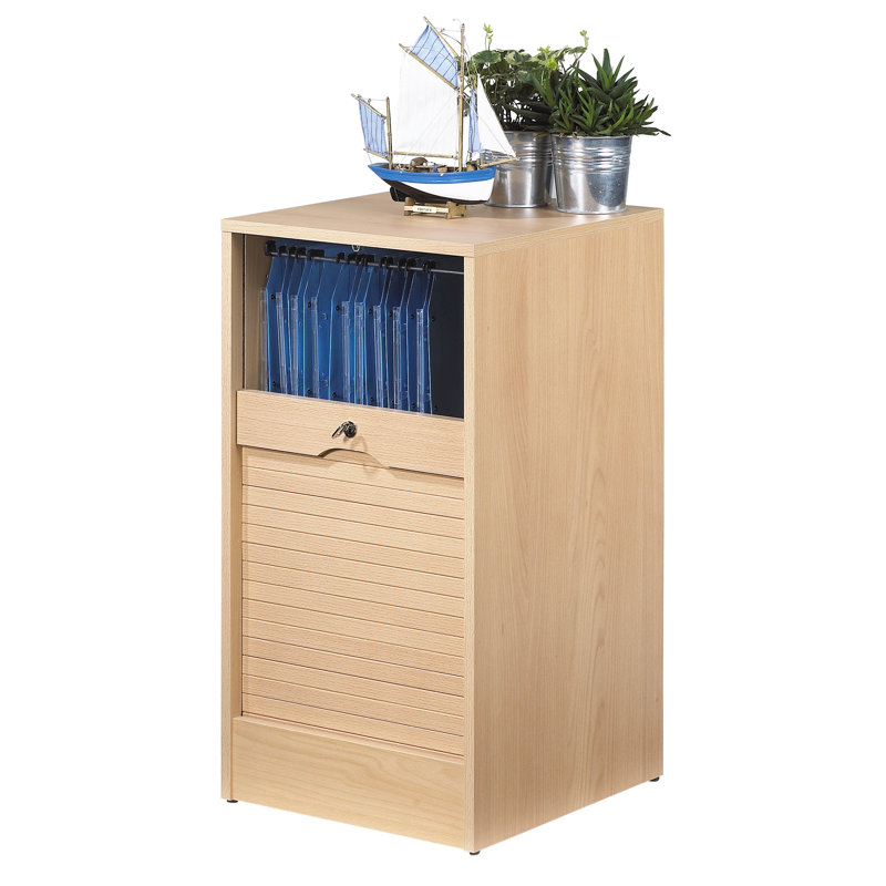 Caulkins 1 -Door 4 -Shelf Tambour Unit, Beech