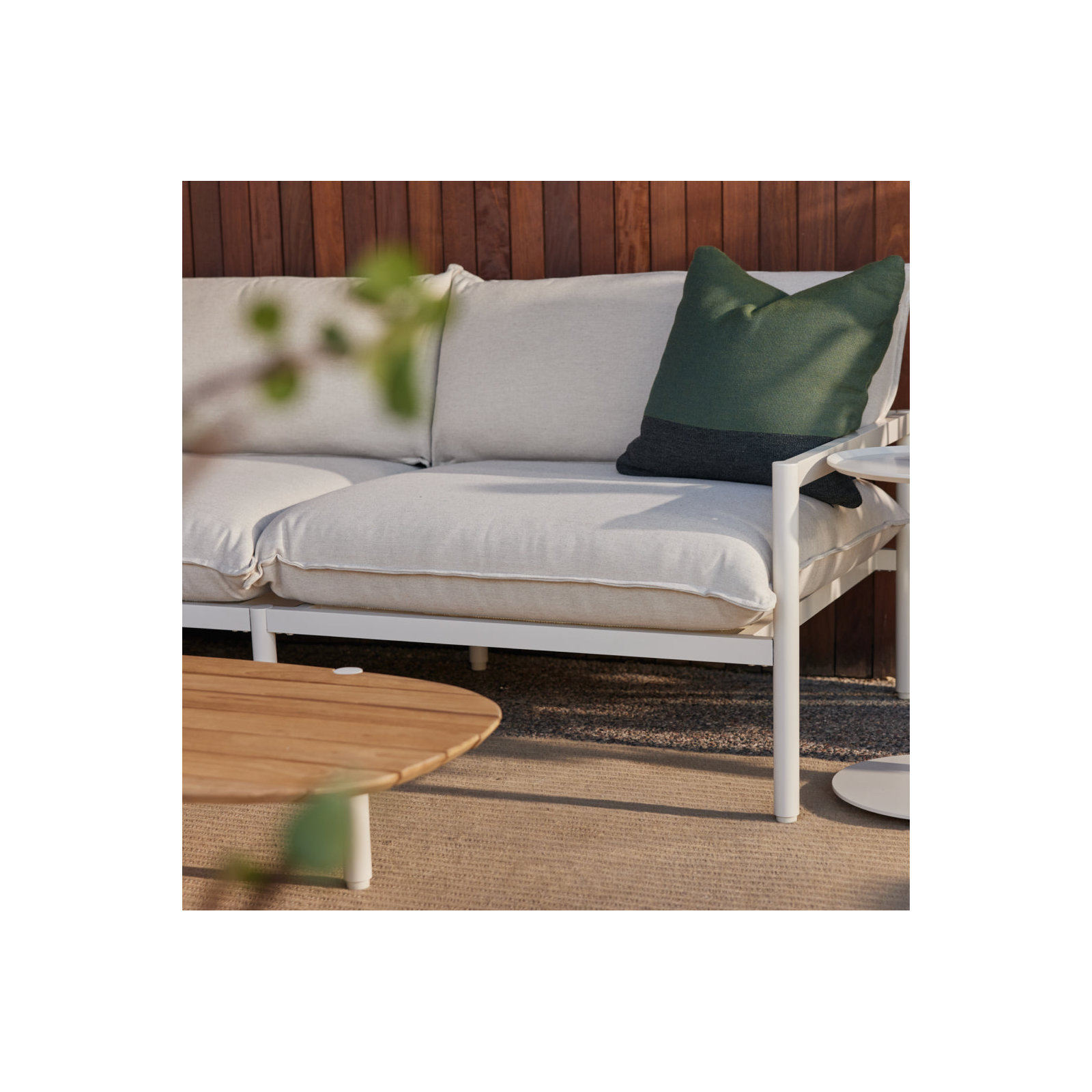 Terra 70.5'' Wide Reversible Powder Coated Aluminum Loveseat with Sunbrella® Cushions, Putty