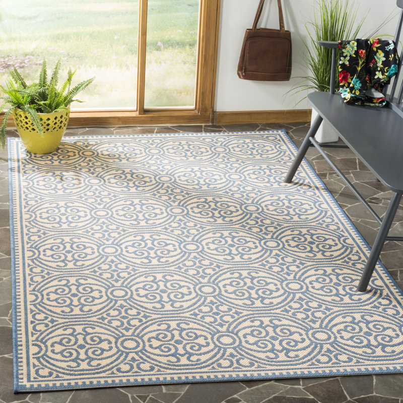 Burnell Linden 100 Performance Geometric Indoor/Outdoor Area Rug, Rectangle 9' x 12'