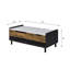 Table basse blanche et noyer avec plateau relevable