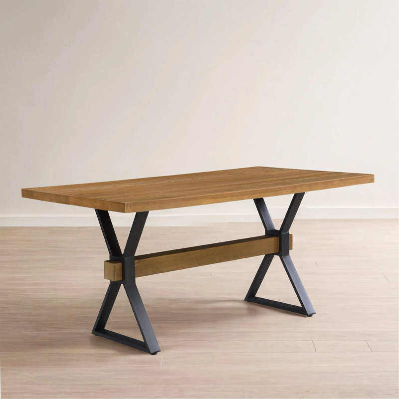 X-Shaped Legs Dining Table, Brown