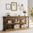 63"  Brown Console Table, 3-Tier Industrial Entryway Table with Storage Shelves, X-Frame Metal Support, Sofa Table for Living Room, Hallway and Foyer-198609608