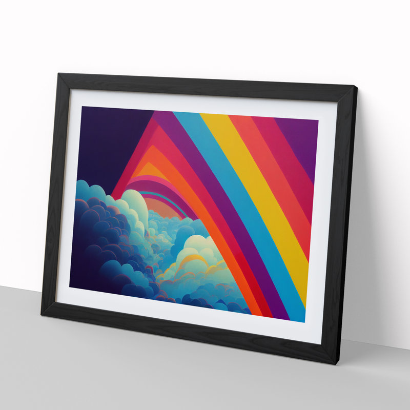 Pop Rainbow Vol.2 Abstract - Single Picture Frame Print, 34cm H x 46cm W x 2cm D, Black