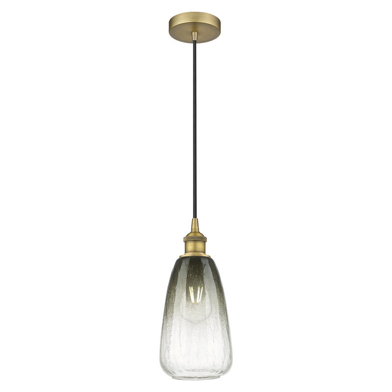 Mini-luminaire suspendu avec cordon 6 lumières Edison, Ardoise, Laiton brossé