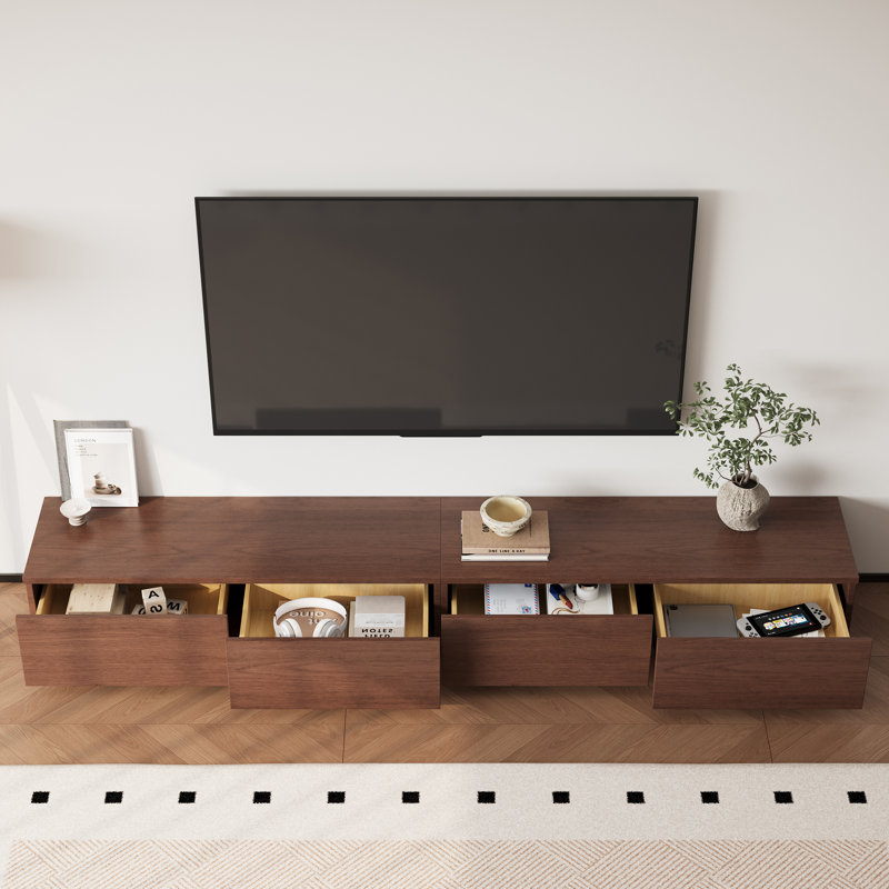 Meuble télé 94,5 po Mid Century Modern, H 13,78 po x L 94,49 po x l 15,75 po