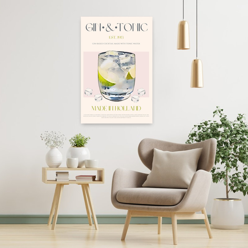 Classic Gin And Tonic by Nazma Khokhar - Wrapped Canvas Print, 91.44 cm H x 60.96 cm W