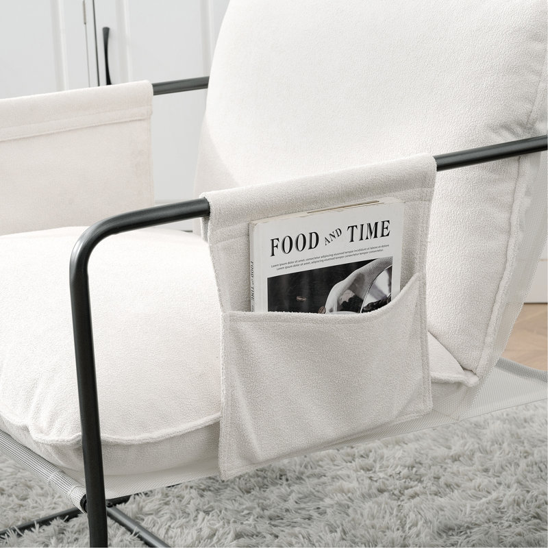 Chaise simple, 2 ensembles 1 caisse, fauteuil rembourré avec poche, Blanc