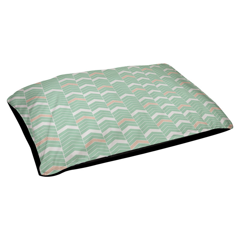 Coussin de concepteur lineed Chelan, Petit (L 28 po x l 18 po), Vert / Orange