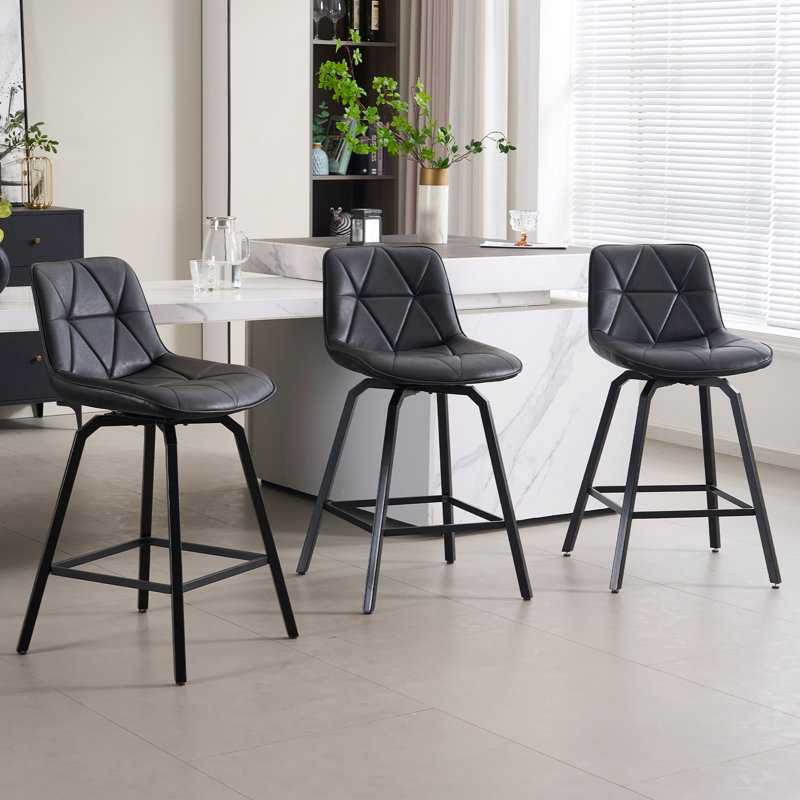 Tabouret de comptoir pivotant 26 po, Noir, 3