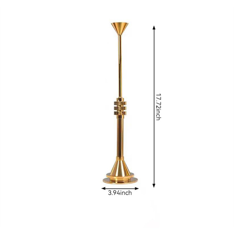 Metal Tabletop Candlestick, 17.72" H x 3.94" W x 3.94" D