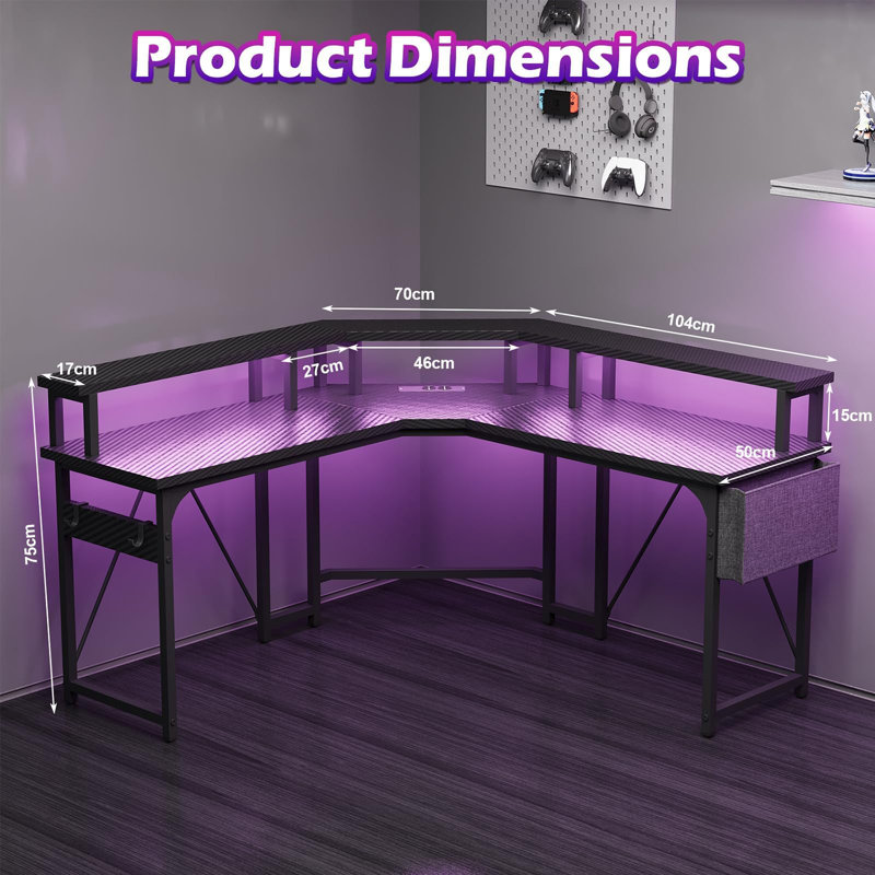 Metal Base Computer Desk, Black