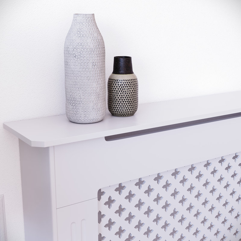 Reta Radiator Cover, White, 82cm H x 172cm W x 19cm D