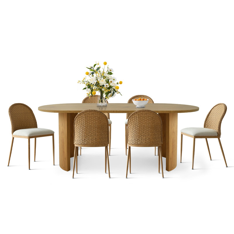 Cicalese 7 Pieces Oval Dining Table Set