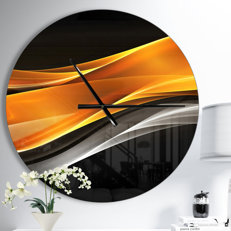 Horloge murale moderne dorée et rose vers l'intérieur, Moyen