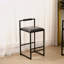 Ensemble de 2 tabourets de bar avec dossier et 2 chaises de bar rembourrées en cuir de polyuréthane avec repose-pieds