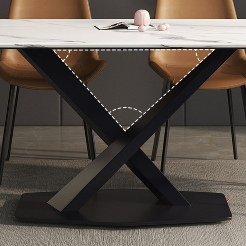 Une table de salle à manger entière avec des pieds en métal, H 29,9 po x L 55,1 po x l 31,4 po, 7