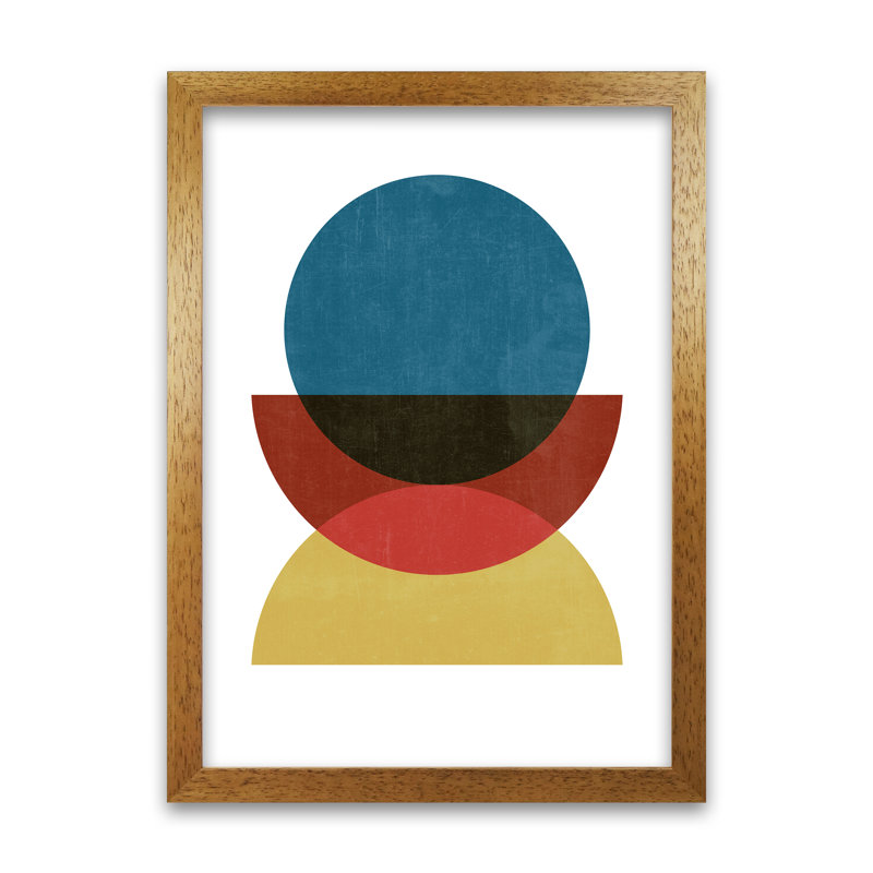 Retro Colourful - Print, 84cm H x 59cm W x 3cm D, Oak Frame