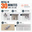 Porte coulissante moulée en blanc 60 po x 80 po à 5 panneaux, avec ensemble de quincaillerie d'installation et assemblage requis-110561723-133488712-133672441