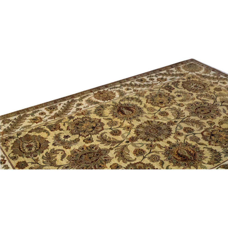 Tapis crème / brun noué à la main de haute qualité Trinity