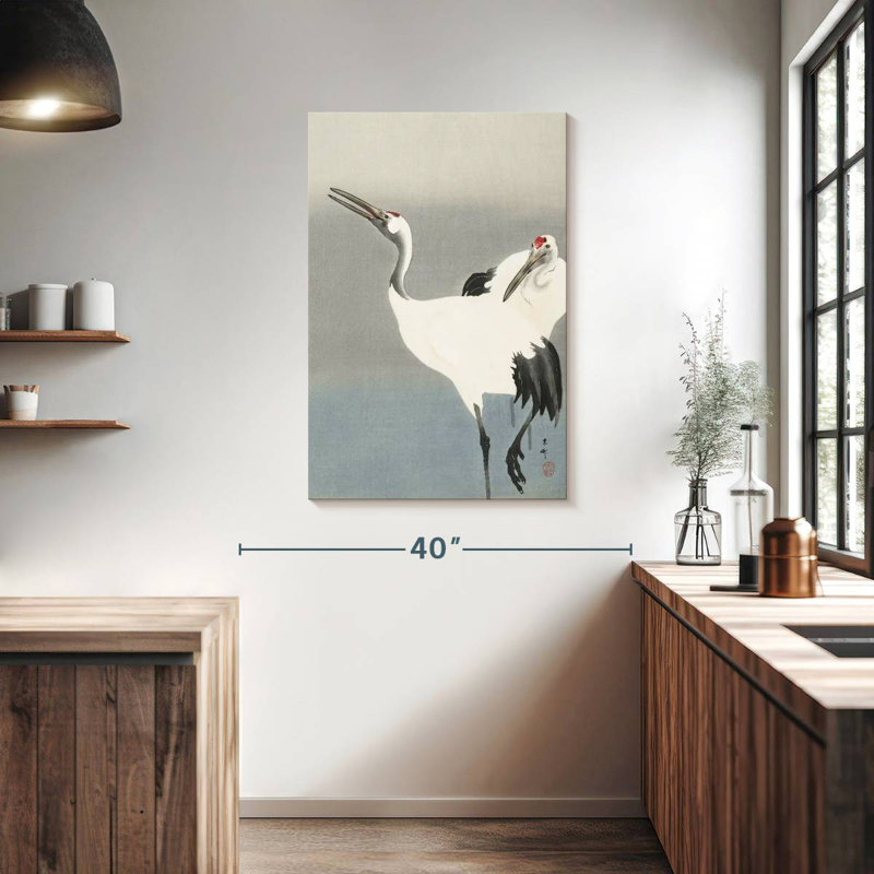 Brampt Two Cranes 1900-1930, 39" H x 26" W