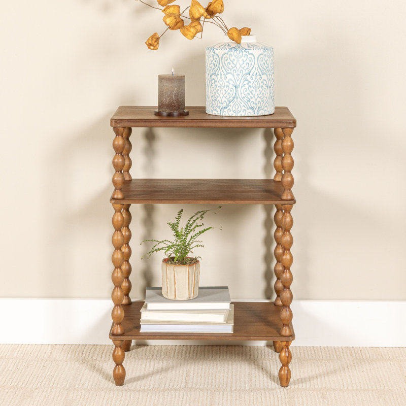 Bobbin Leg Rectangle Wood Accent Table, Walnut