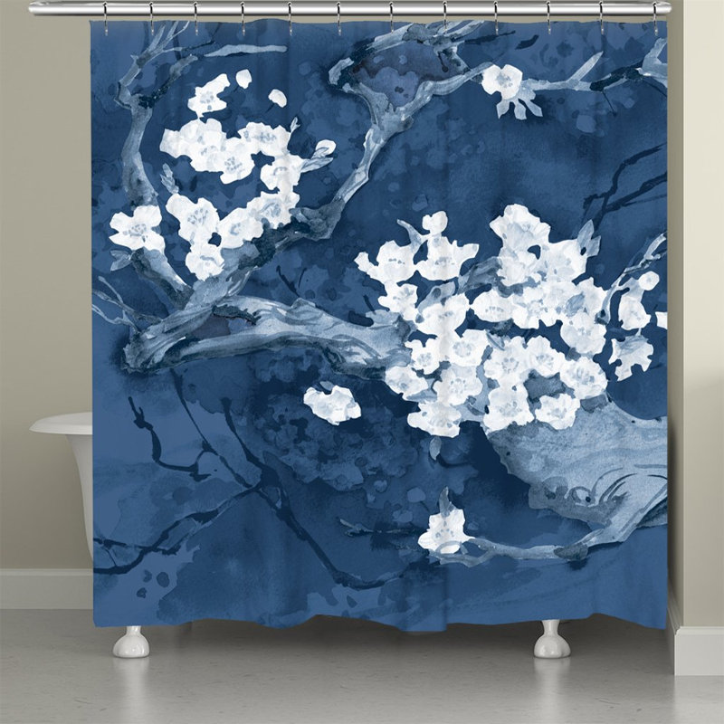 Rideau de douche Brilliant Blue Cherry Blossom