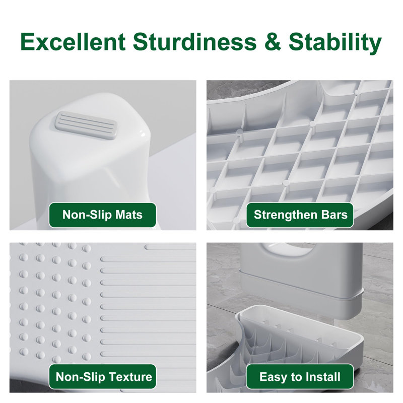 Toilet Squat Stool, Portable Poop Foot Stool, Non Slip Toilet Leg Stand(White)