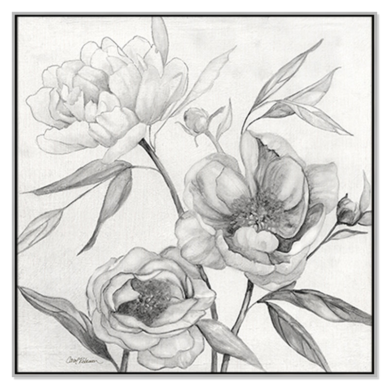 Collection Linen Peony, H 46,5 po x l 46,5 po x P 2 po, Argent