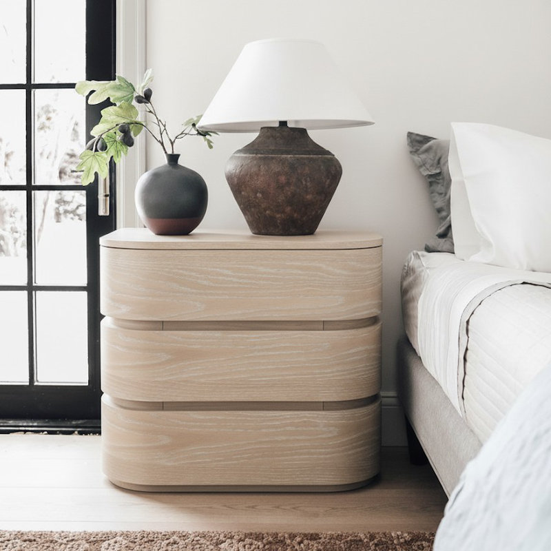 Table de chevet en bois massif Annalise, Brun