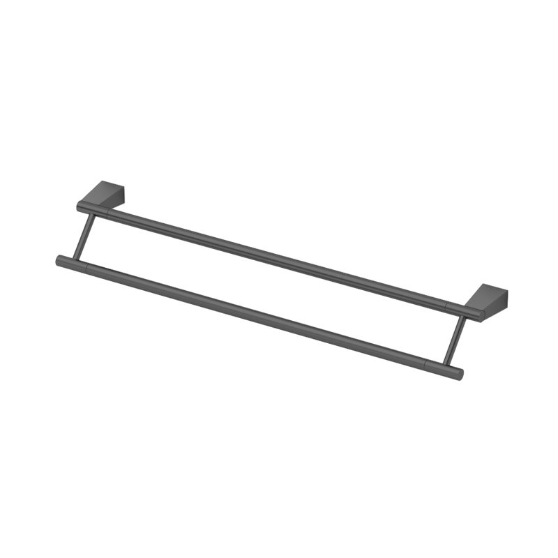 Porte-serviettes mural bleu 24 po, Noir mat