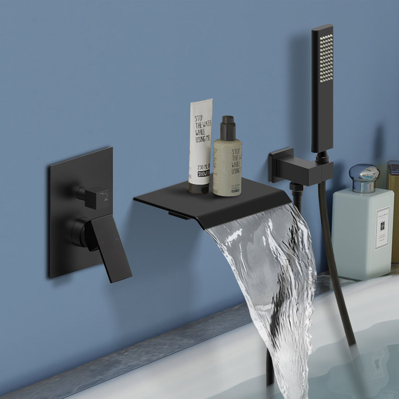 Topcraft Wall-Mounted Bathtub Faucet With Handheld Showerhead