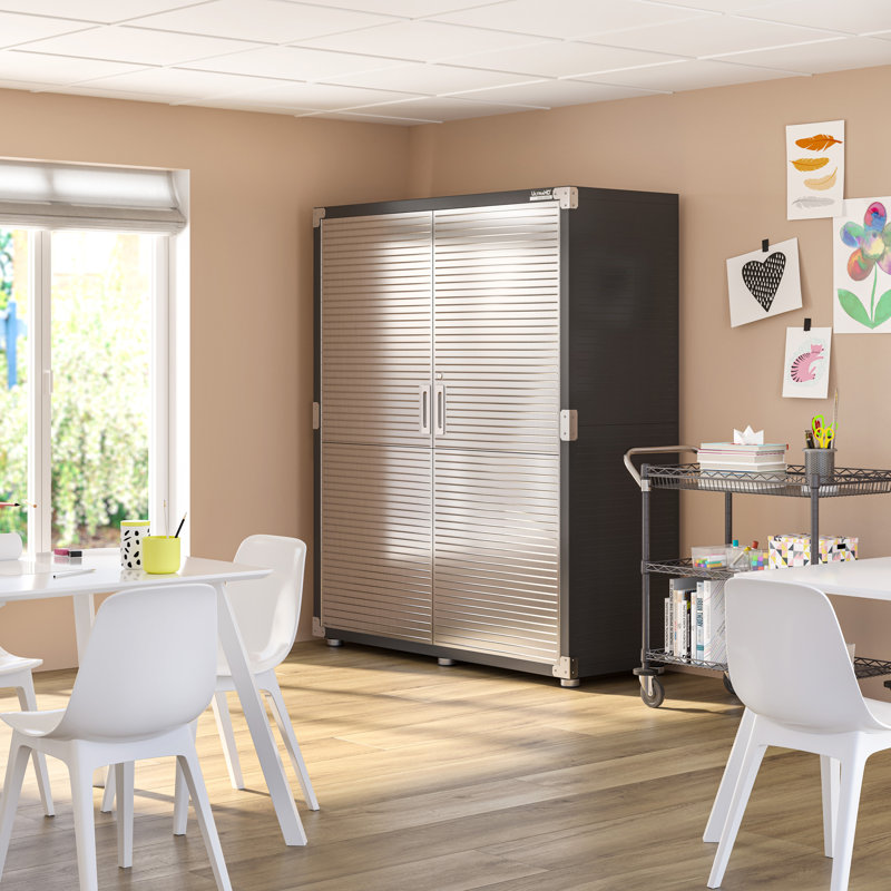 Seville Classics UltraHD Extra-Wide Mega Storage Cabinet, 60" W x 24" D x 72" H, Graphite