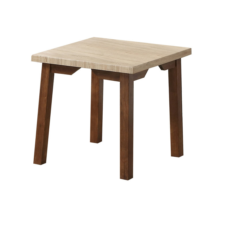 Ensemble de 3 tables basses beiges et brunes 3 pièces Table de bout rectangulaire et 2 tables de bout