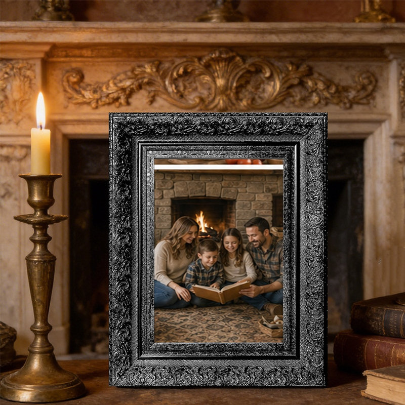 Cadre photo noir orné 1pc pour photos de salon 8 "x 10", Black, 1, L 8 po x H 10 po
