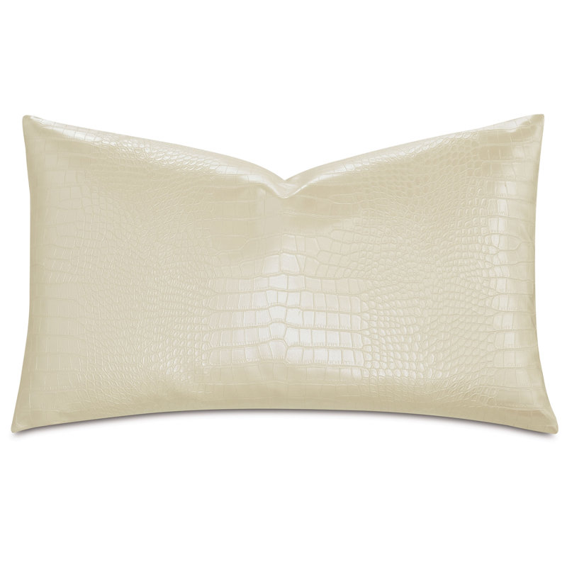 Taie décorative rectangulaire Tegu, Perle, H 15 po x l 26 po