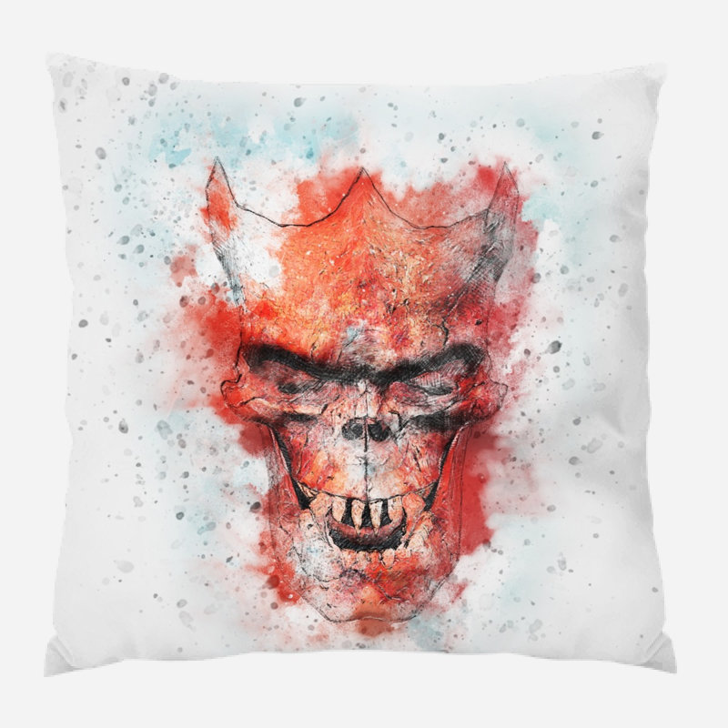 Coussin crâne, Microsuède, Intérieur