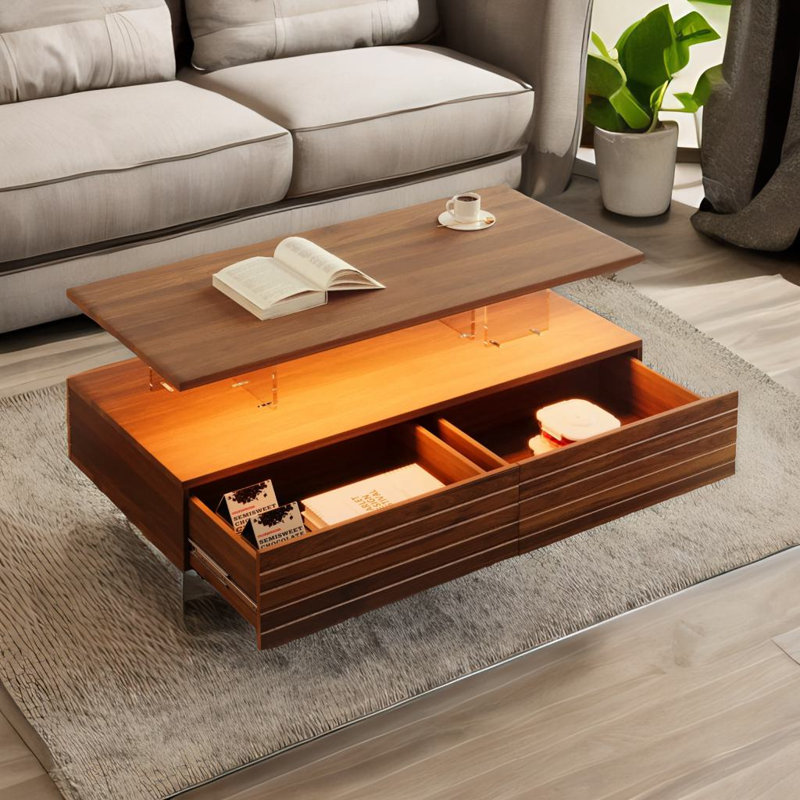 Table basse à DEL, Noyer