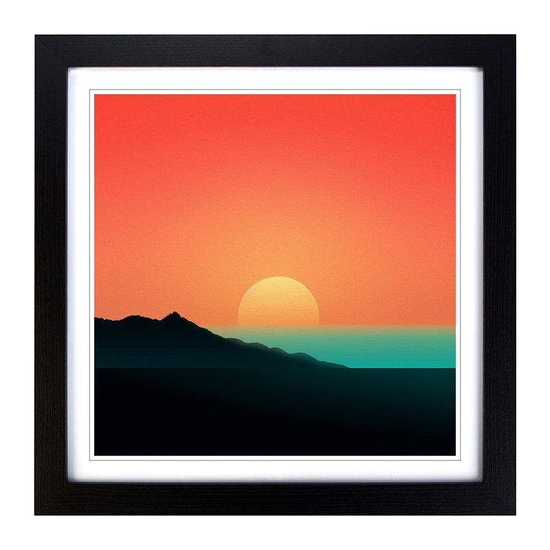 Sunset Minimalism No.2 - Framed Print, Black