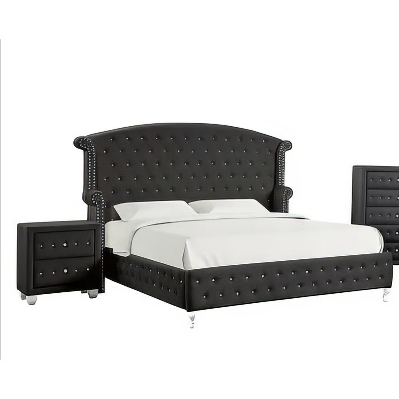 Karidee Platform Bed, King, Gray