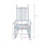 Chaise berçante en bois blanc, sans tapis