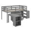 Lit mezzanine bas avec tablette, tiroirs et bureau portatif à roulettes-726231243