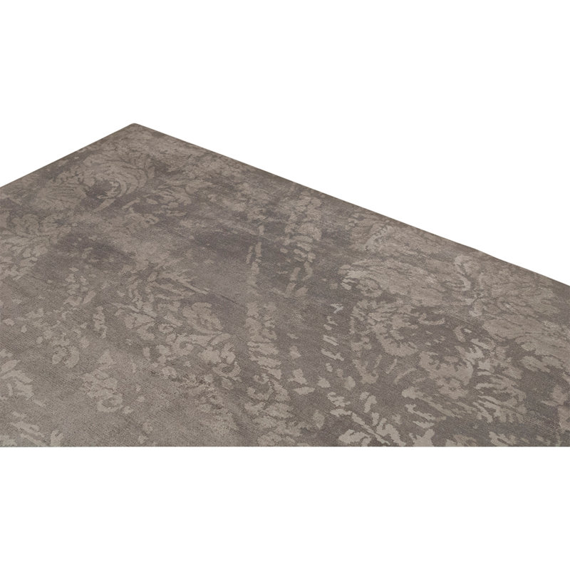 Tapis gris noué à la main de qualité unique en son genre